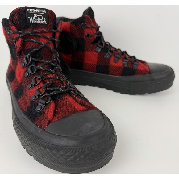 Converse Other - Converse x Woolrich Unisex Black/Red Plaid Chuck Taylor All Star High Top, 6/7.5